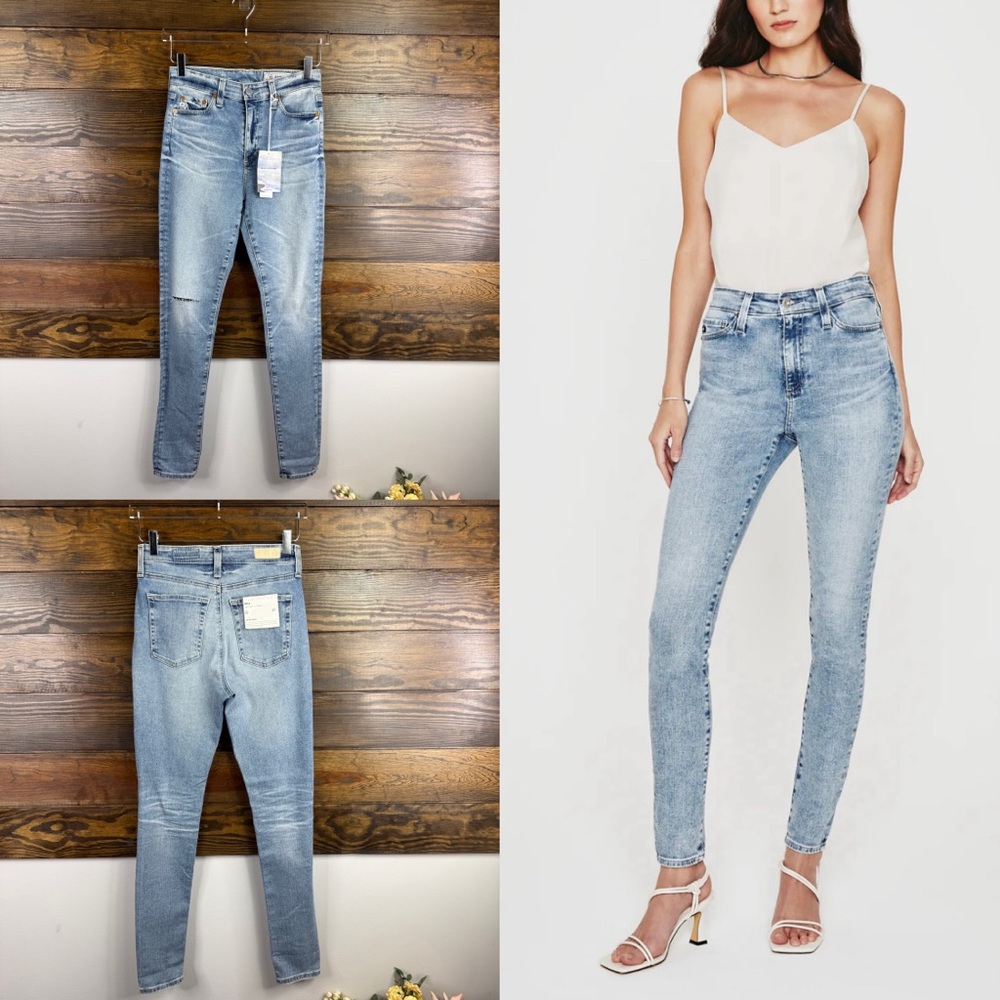 AG Adriano Goldschmied Mila Super High Rise Skinny Women Light Blue Jeans New